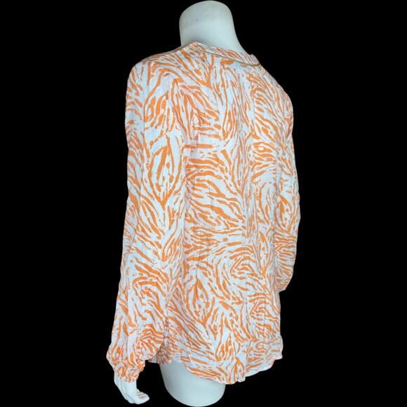 SUSAN GRAVER Passport Top XXS Tangerine Twist Zebra Print Rayon Blend RN81893 - Picture 3 of 14
